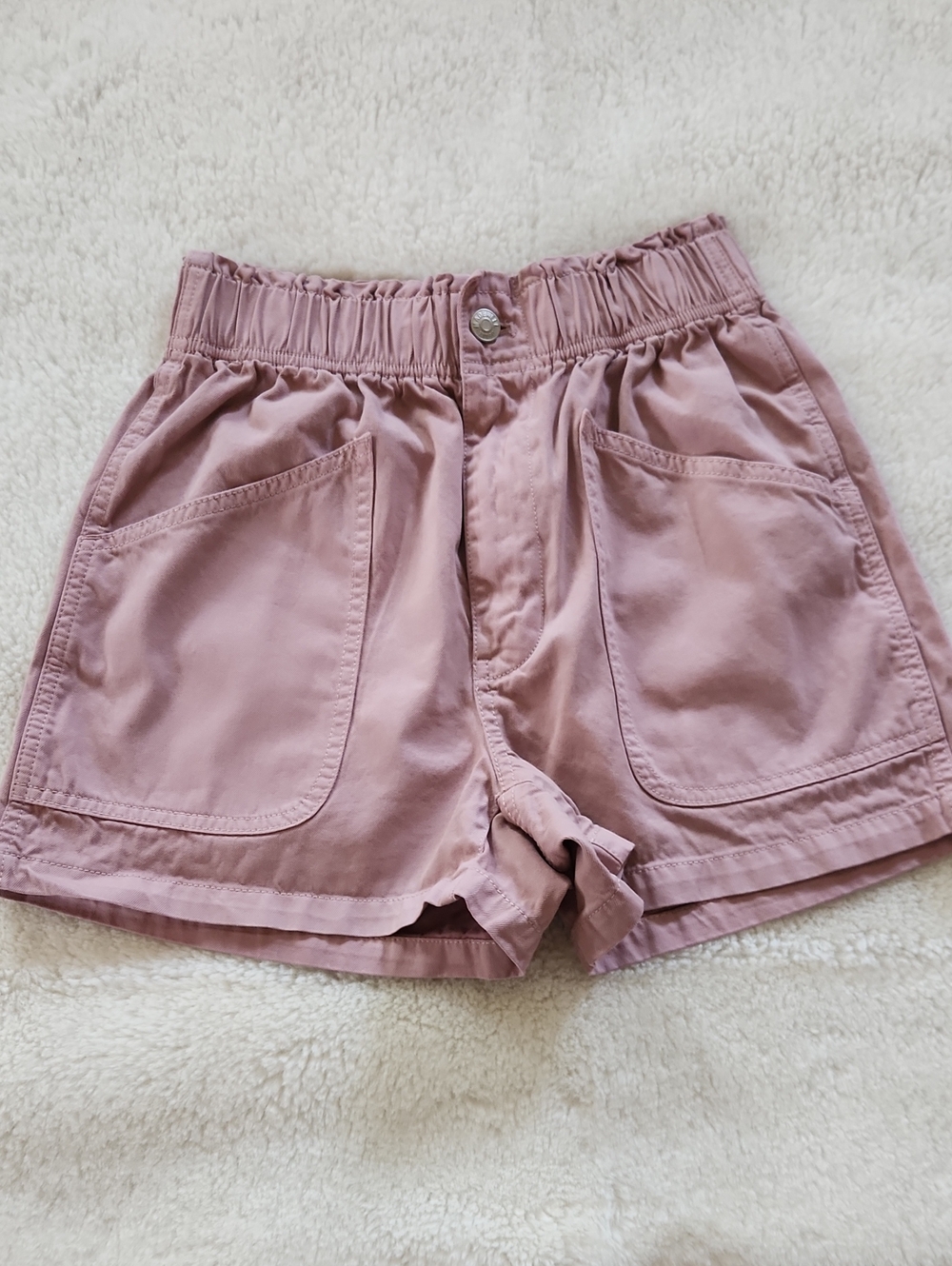 Madewell Dusty Rose Elastic Waist Cottono Shorts Size 23